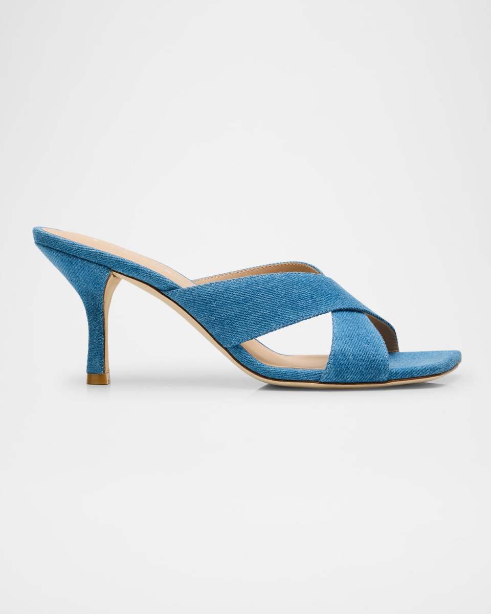 Dayna Denim Crisscross Slide Sandals